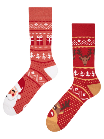 Veselé teplé ponožky Sobi Santy Clause