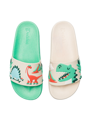 Veselé dětské pantofle Dino na skateboardu
