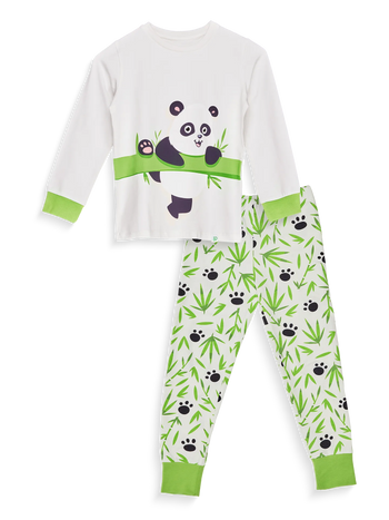 Veselé dětské pyžamo Panda a bambus