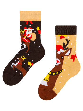 Veselé dětské ponožky Sob a Santa
