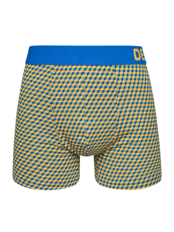 Modro-žluté pánské vzorované boxerky