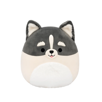 SQUISHMALLOWS Paolo šedobílý pomsky, 30 cm