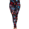 Veselé fitness legíny Neonové květy