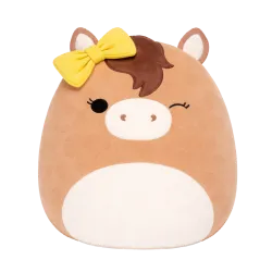 SQUISHMALLOWS Hnědý kůň s mašlí Tomar, 13 cm