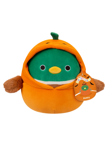 SQUISHMALLOWS Kačer Avery v kostýmu dýně, 20 cm